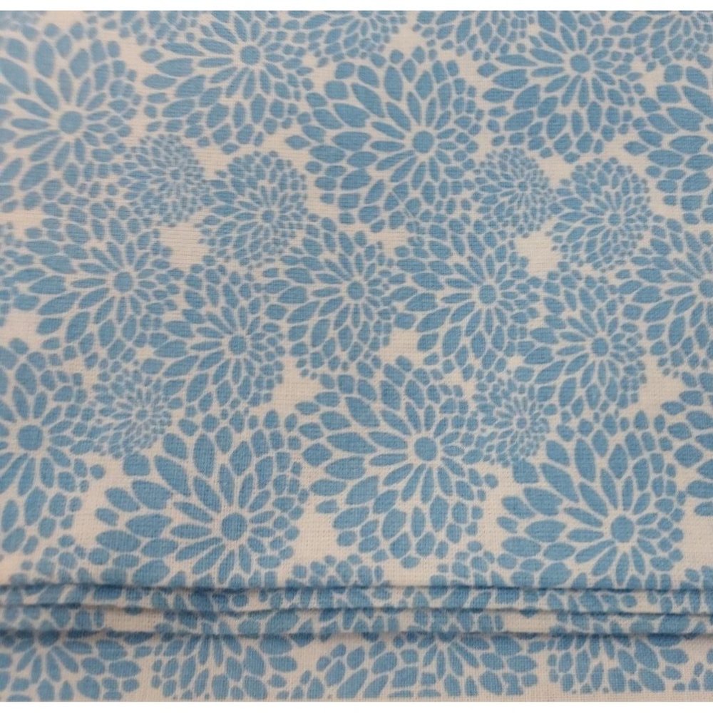 Fabric 100% Cotton Floral Print Light Blue on White 44/45" Wide 2 yard JoAnn
